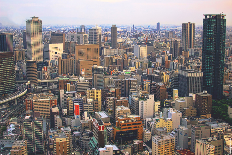 phong cảnh nhìn từ tòa nhà Umeda Sky