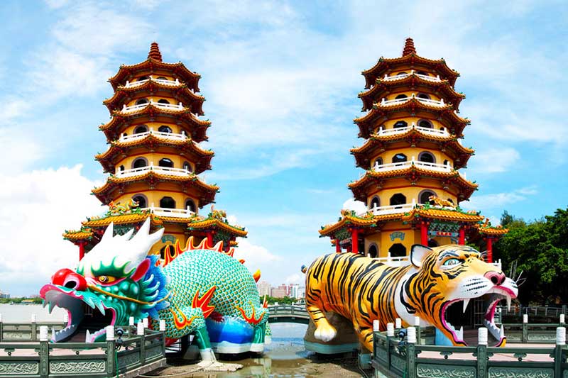 Chùa Long Hổ (Dragon And Tiger Pagodas), Cao Hùng,...