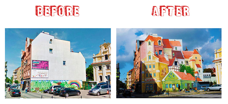 Những shot ảnh "before" và "after" của nghệ thuật vẽ đường phố